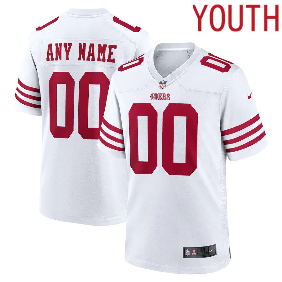Youth San Francisco 49ers Nike White Game Custom NFL Jersey